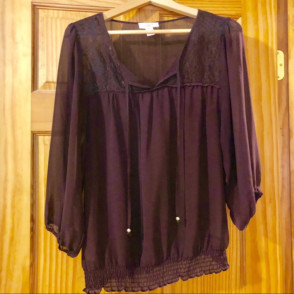 Sheer Plum LOFT Top [Sz M]
